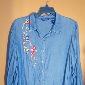 Chambray Embroidered Shirt